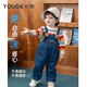 幼歌（YOUGE）嬰幼兒秋季童趣卡通牛仔背帶褲寬松柔軟細(xì)膩不掉色褲子 牛仔藍(lán)(66-90襠開扣) 90 cm