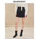 MAXRIENY【商場同款】精致復(fù)古風(fēng)短褲復(fù)古花邊雙排扣裙褲 黑色 M 02/36