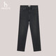 哈吉斯（HAZZYS）男裝抓絨內里水洗牛仔褲ATDZP0BDP63 黑色BK 180/86A36