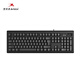 雙飛燕（A4TECH) WK-100 有線鍵盤 辦公打字用薄膜鍵盤筆記本外接臺式電腦通用鍵盤104鍵 USB接口 黑色