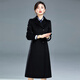 芭妃婭職業(yè)呢子外套過(guò)膝長(cháng)款空姐大衣女毛呢工作服2019冬季加厚禮儀工裝 黑色毛呢 M