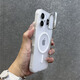 巴蒂尼 適用蘋果17手機(jī)殼五金鏡頭支架iphone16promax磁吸磨砂15pro高級感14膚感13硅膠軟邊12簡約大孔 【透白磁吸】 iPhone 16