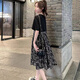 燕潯黑色法式連衣裙女2025夏季新款大碼寬松顯瘦小個子A字吊帶碎花裙 圖片色 XL