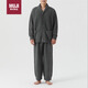 無(wú)印良品（MUJI）男式 發(fā)熱毛毛紗家居長(zhǎng)褲 秋季款新品 FB11CC4A  深灰色 XL 