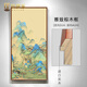 貝伊樂(lè )玄關(guān)風(fēng)景裝飾畫(huà)山水畫(huà)新中式手繪油畫(huà)大氣過(guò)道掛畫(huà)國風(fēng)千里江山圖 雅致棕木框 60*120