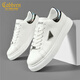 卡賓小白鞋男鞋秋季新款男士板鞋百搭低幫休閑鞋子男輕便防滑運動(dòng)鞋男 白色 41 【=運動(dòng)鞋42碼】