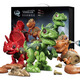 恐龍島玩具  DINOSAURS’ISLAND TOYS兒童禮物侏羅紀恐龍玩具兒童拆裝禮盒套裝益智1-3歲男孩生日禮物 霸王龍 迅猛龍 三角龍+高端禮盒