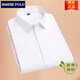 MASTER POLO保羅官方品牌男裝夏季短袖襯衫男商務(wù)修身防皺易打理白色襯衣 D5018-1 39