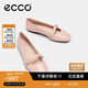 愛(ài)步（ECCO）夏季芭蕾舞鞋方頭羊皮淺口單鞋 舞悅234303 裸粉色37 HL