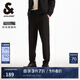 杰克·瓊斯（JACK&JONES）男裝春夏仿毛呢男褲錐形舒適百搭商務(wù)休閑褲男士高級感品牌褲子 純黑色E43 常規 純黑色E43 M （175)