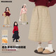 moonkids女童棉裙2025秋冬款半身裙兒童長(cháng)裙加厚夾棉冬裝小女孩裙子中長(cháng)款 4532卡其色棉裙 120 cm