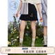 紫涵（ZIHAN）紫涵趣味紐扣百褶裙女夏季學(xué)院風(fēng)A字高腰短裙顯瘦半身裙 黑藏青 M