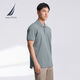 諾帝卡（NAUTICA）【單件直降】男裝25春夏新款商務(wù)休閑舒適親膚棉氨透氣短袖POLO男 霧霾藍41H L