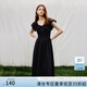 范思藍(lán)恩黑色波點顯瘦飛飛袖連衣裙女2024夏季新款小黑裙子12919 黑白波點 M