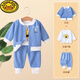 G.DUCKKIDS嬰兒套裝分體兩件套衣服寶寶春秋季2025新款男女孩兒童運(yùn)動(dòng)服洋氣 藍(lán)色開衫三件套 80 建議身高76-85cm 9-12個(gè)月