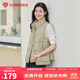 坦博爾羽絨服馬甲女立領(lǐng)寬松外搭短款羽絨背心外套TD236006 奶茶棕 165