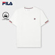 FILA 斐樂(lè)官方t恤短袖男子針織短袖衫2025夏新款時(shí)尚休閑簡(jiǎn)約圓領(lǐng)上衣 云白-WT XL 180/100A/XL