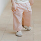 OAK FAMILY夏季寶寶褲子九分褲休閑褲兒童運動(dòng)褲寬松直筒 芭蕾粉 100 cm