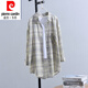 皮爾卡丹（pierre cardin）中長(zhǎng)款襯衣女夏季薄款23新款韓版長(zhǎng)袖寬松薄款港風(fēng)格子防曬外套 綠色 XL 135-150斤