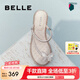 百麗（Belle）夾腳人字拖女商場同款水鉆休閑拖鞋A9J1DBL4 銀色-平跟款 36 (230mm)