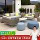 紫葉（ziye） 戶外沙發(fā)北歐客廳簡約現(xiàn)代輕奢沙發(fā)家具組合庭院陽臺(tái)休閑沙發(fā)椅 定金定制尺寸/顏色