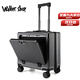 Walker Shop行李箱拉桿箱男女登機箱小型密碼鋁框大容量旅行箱小型可登機 深灰色 16英寸 【橫款登機箱】
