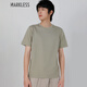 MARKLESS【冰感棉持續(xù)涼感】2024夏季t恤男抗菌質(zhì)感短袖男士寬松休閑上衣 草灰綠 XXL