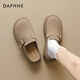 達芙妮厚底勃肯鞋半拖鞋女外穿2025新款秋冬包頭真皮復古松糕單鞋