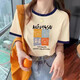 歐洛黛短袖t恤女新款夏季印花半袖圓領(lǐng)體恤衫小清新純棉短袖女裝上衣  [奶油色] 四方熊 L