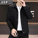 JEEP SPIRIT春秋季商務(wù)休閑夾克男士感百搭短款風(fēng)衣青年翻領(lǐng)韓版春裝外套 黑色 XL 120-135斤左右