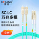 博揚(yáng) 萬兆光纖跳線LC-SC 5米 OM3-300多模雙芯尾纖 Φ2.0阻燃低煙無鹵LSZH環(huán)保跳纖光纖線BY-W5152M