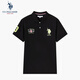U.S. POLO ASSN.polo衫男夏季翻領t恤男短袖男士高端polo半袖男 黑色 2XL