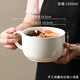 潮思匯日式創(chuàng  )意陶瓷泡面碗學(xué)生食堂宿舍帶蓋保鮮碗大號餐具套裝加大容量 白色泡面碗(無(wú)蓋)1000ml