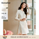 珂萊蒂爾2025春季新款羊毛香風(fēng)通勤氣質(zhì)淑女a(chǎn)字裙連衣裙 本白色 M