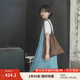 茵曼（INMAN）天絲涼感漢麻抗菌牛仔連衣裙兩件套裝2025夏女裝休閑背帶長裙子 牛仔藍 XL
