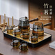泥也茶具套裝泡茶壺玻璃茶杯整套耐熱茶色分離公道杯茶盤家用高檔茶器