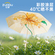 左都（ZUODU）遮陽傘加大號防曬防紫外線彩膠大花太陽傘女晴雨兩用折疊便攜雨傘 【杜鵑】插畫彩膠upf50+晴雨兩用