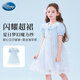 迪士尼女童連衣裙2025新款夏季女孩裙子海軍領(lǐng)網(wǎng)紗裙LX82077 藍(lán)140