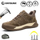RAYDLINX雷頓勞保鞋男士鋼包頭透氣工作鞋四季安全鞋耐磨防砸防刺穿勞保鞋 F712棕色(防砸放刺穿) 42