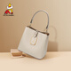 稻草人稻草人女包水桶包包女新款爆款真皮時(shí)尚高級質(zhì)感牛皮手提斜挎包 淺杏色