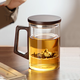 憶壺茶（YIHUTEA）泡茶杯茶水分離杯水杯男士茶杯個(gè)人專(zhuān)用泡茶杯玻璃綠茶杯子 1000ML木把三件杯