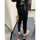 衣然呈品黑色修身牛仔褲男韓版復(fù)古高街痞帥百搭小腳直筒百搭顯瘦長褲子男 黑色 XL 【建議115-140斤】