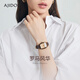 AJIDOU阿吉豆手表女復古英倫風(fēng)棕色商務(wù)優(yōu)雅百搭女神專(zhuān)柜同款腕表 咖啡 25mm