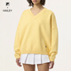FILA 斐樂官方女子編織衫2025夏新款網(wǎng)球運(yùn)動簡約寬松V領(lǐng)套頭毛衣 黃色-YE XS 155/76A/XS