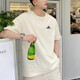 阿迪達斯（adidas）短袖男女款官方 新款運動(dòng)服寬松圓領(lǐng)舒適透氣休閑舒適T恤 白/小logo M