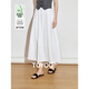 初語(yǔ)涼感萊賽爾棉質(zhì)半身裙女2025春秋新款簡(jiǎn)約a字傘裙百搭中長(cháng)裙 米白色 L