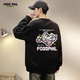 Foss Phil衛衣男秋冬季潮流卡通印花寬松休閑圓領(lǐng)打底T恤上衣FPW5黑色L