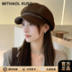 MITHAOL KUSC秋冬畫(huà)家帽韓版潮小香風(fēng)貝雷帽百搭八角報童時(shí)尚優(yōu)雅氣質(zhì)禮帽女 咖啡色 帽圍可調節
