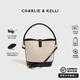 CHARLIE&KELLI CK品牌包包女包2025新款單肩包帆布水桶包手提斜挎包生日禮物女 黑色小號（贈送太陽(yáng)鏡/遮陽(yáng)傘）