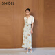 SNIDEL2025春夏新品簡(jiǎn)約圓領(lǐng)中袖小香風(fēng)針織開衫短外套SWNT251194 灰白色 均碼 (F)